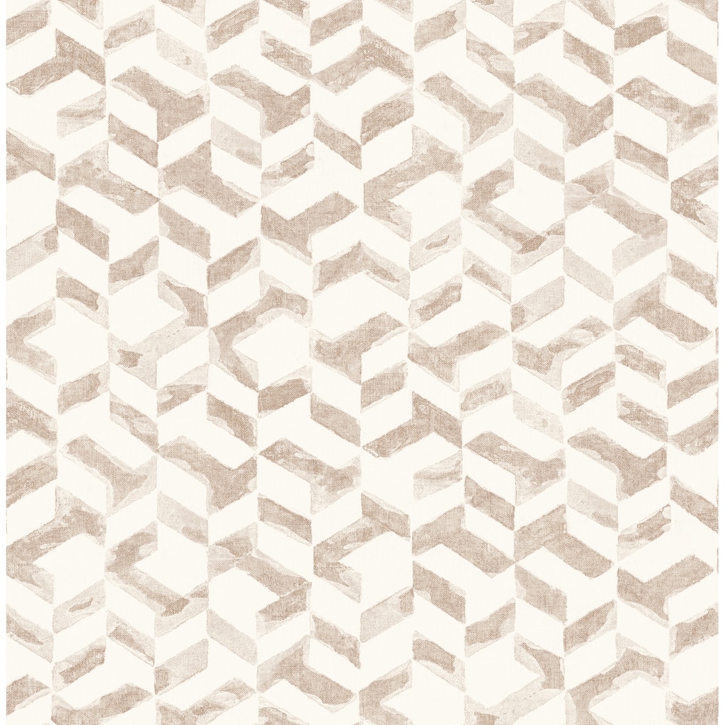 A-Street Prints Instep Rose Gold Abstract Geometric Wallpaper