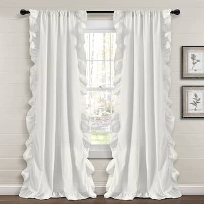 Lush Decor Farmhouse Reyna Ruffle Window Curtain Panels