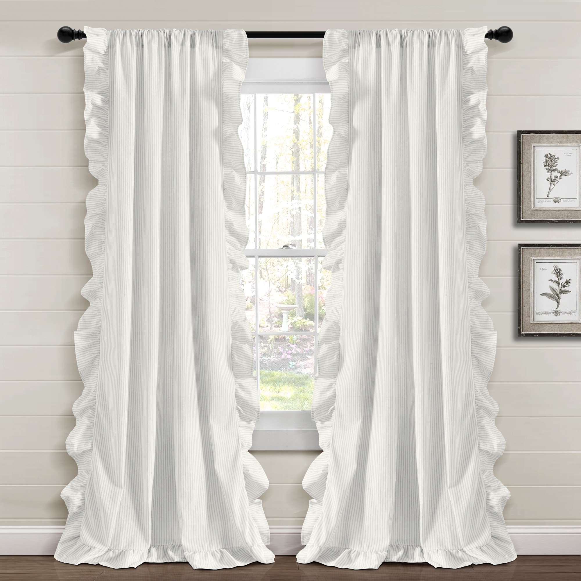 Lush Decor Farmhouse Reyna Ruffle Window Curtain Panels