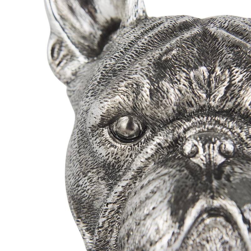 HomeRoots Set of Two 6" Silver Metal Dog Decorative Bookends - 5.5118" H x 4.7244" W x 4.8425" D