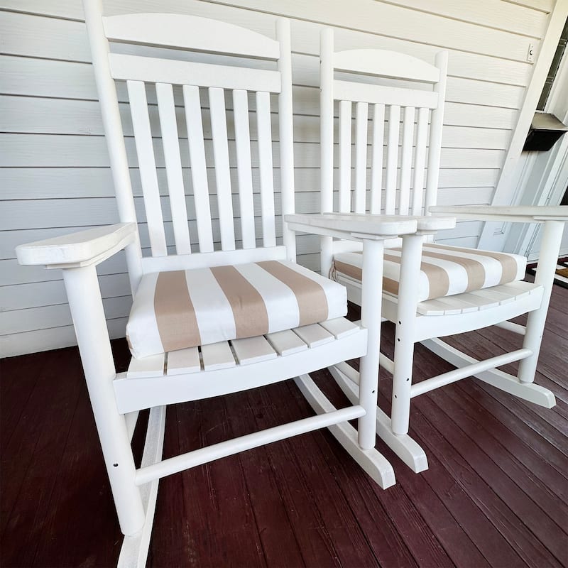 Island Retreat All-Weather Outdoor Striped Seat Cushion (Set of 2)