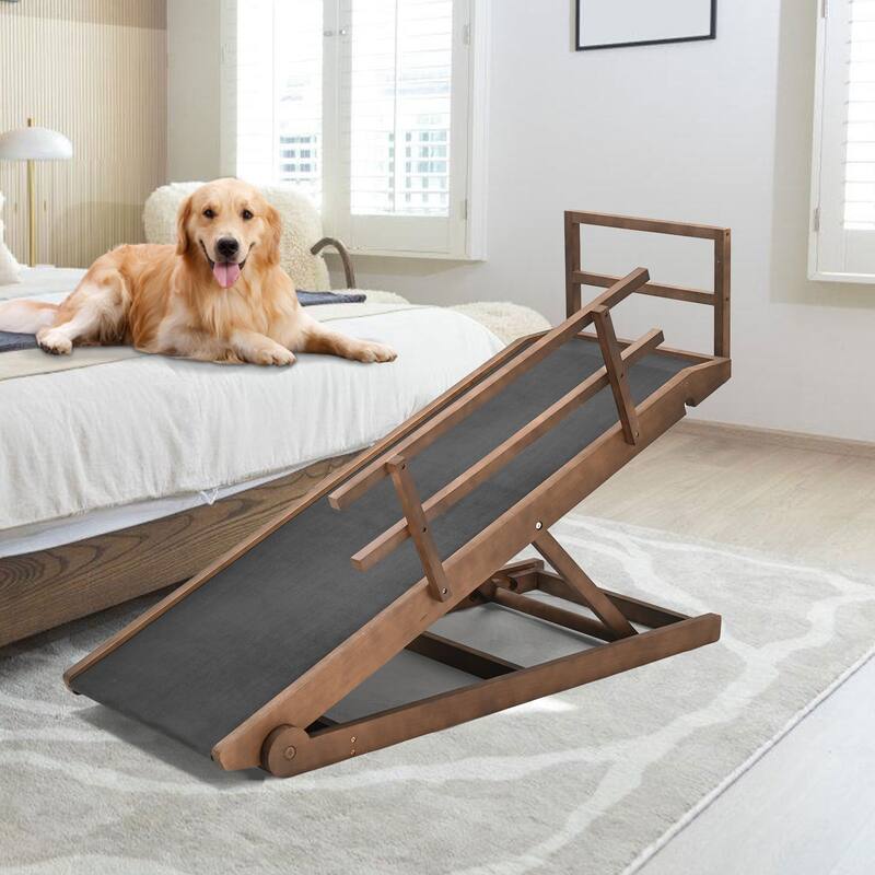 DoCred Pet Ramp, Portable Adjustable Height Folding Dog Ramp