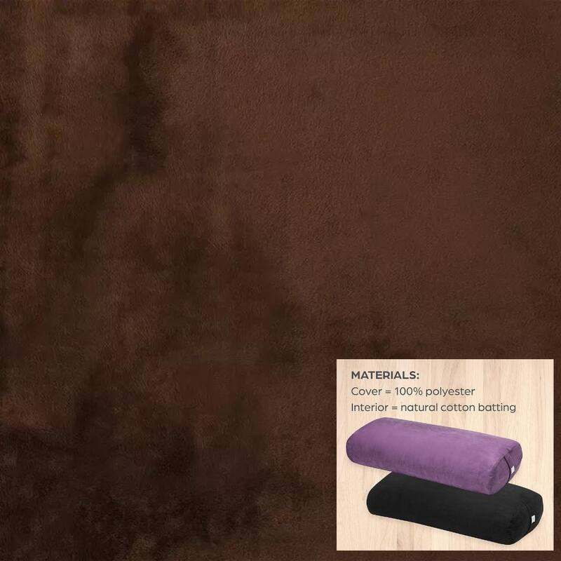 Yoga Firm Large Yoga Bolster Pillow Cushion 24" x 12" x 6" for Restorative Yoga, Rectangular Cotton and Removable Cover - Brown
