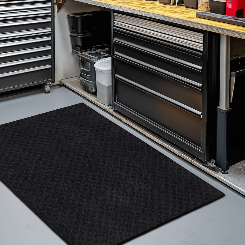 Mohawk Home Matrix Crosshatch Mat Black 3' X 4' Door Mat