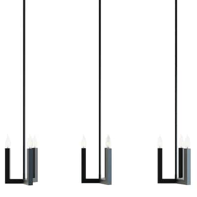 AFX GRCP07CBLNR3 Grace 3 Light 36" Wide Taper Candle Linear Pendant