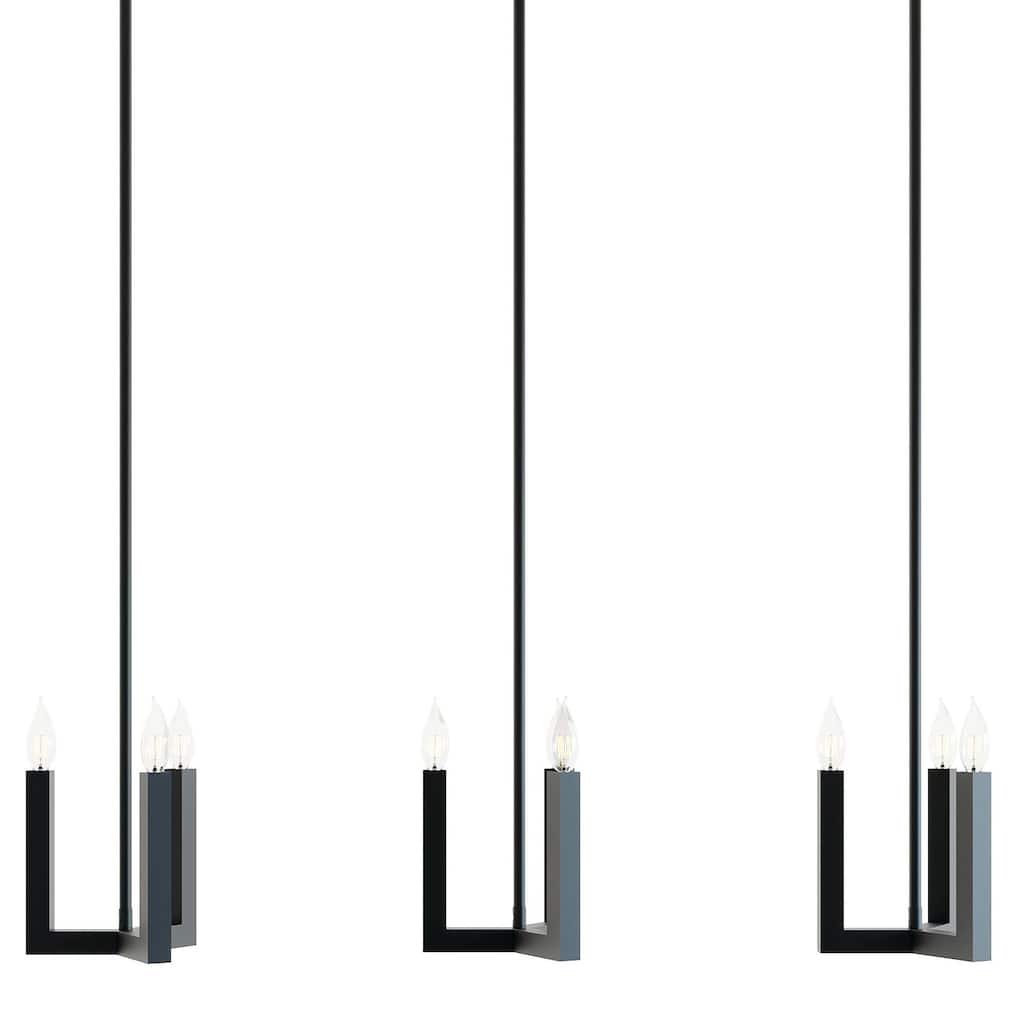 AFX GRCP07CBLNR3 Grace 3 Light 36" Wide Taper Candle Linear Pendant