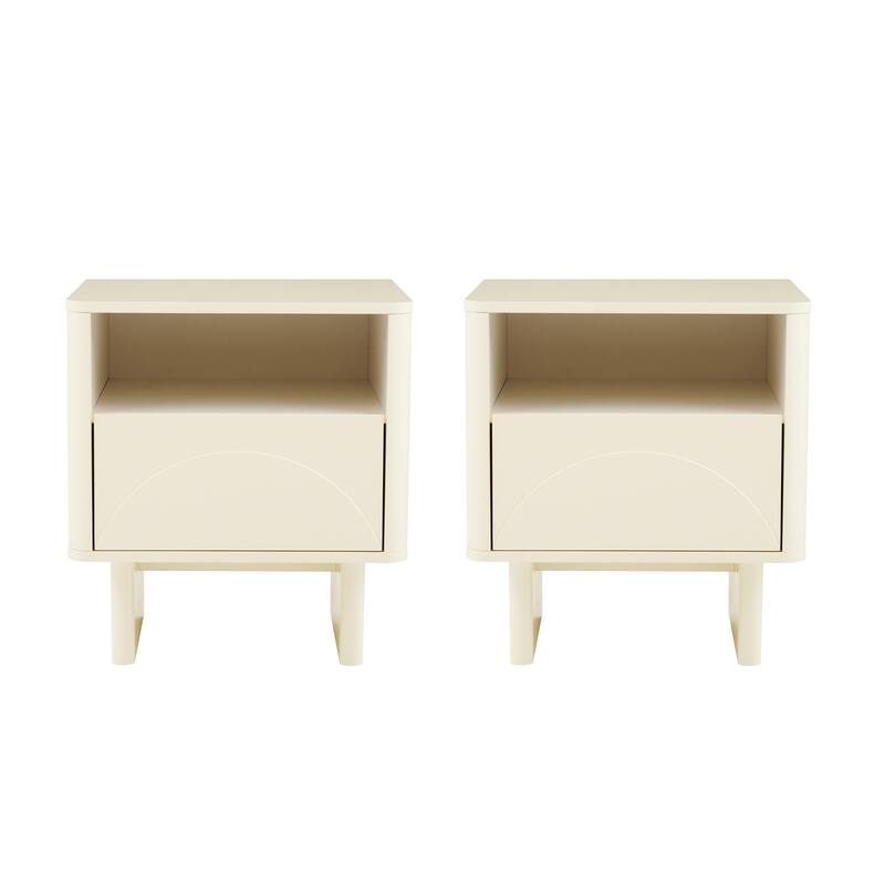 Manhattan Comfort Ella 20" Nightstand (1-Drawer) - Set of 2