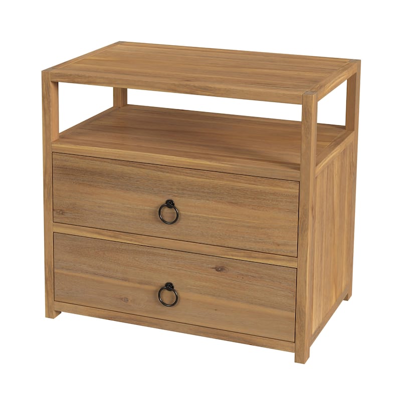 Lark 2-Drawer Wide Nightstand - Natural