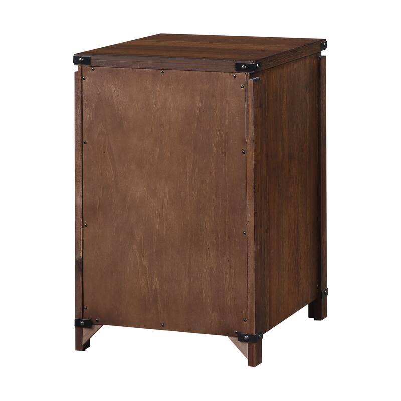 OS Home & Office Furniture Two Drawer File Cabinet in Brushed Walnut Wood Veneer