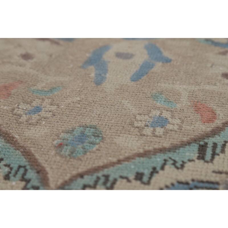 Traditional Tabriz Persian Rug Handmade Beige Wool Carpet - 9'2"x 12'4"