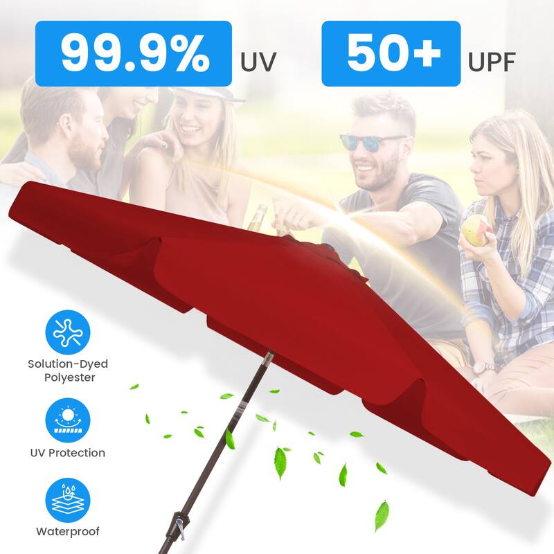 11ft Patio Market Umbrella with UV-Resistant and Sagging Edge Designed