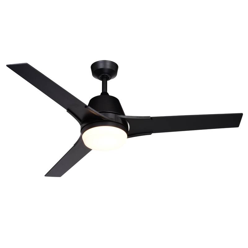 Crescent 52-in. W Black 3-Blade Propeller Indoor or Outdoor Ceiling Fan with Light Kit and Remote