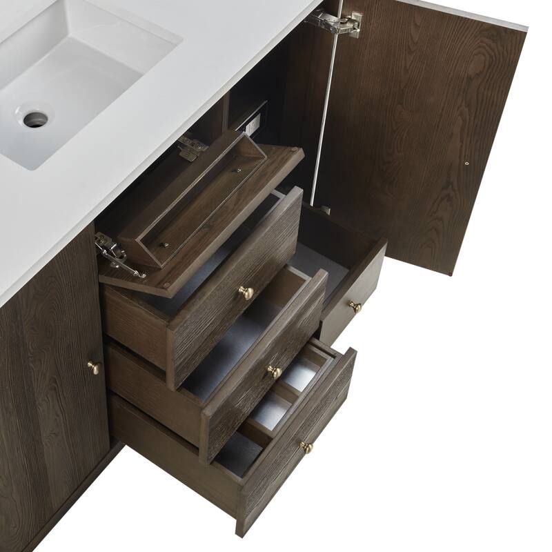 Gracyn 48" Single Vanity, Sable, w/FreePower Wireless Charger