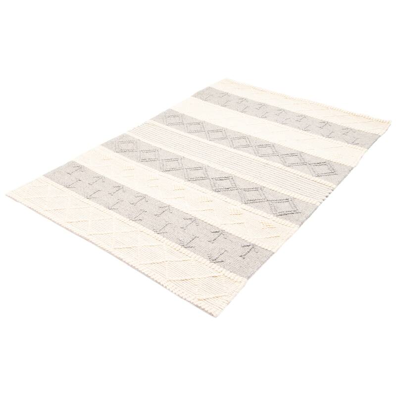 ECARPETGALLERY Braid weave Sienna Cream Wool Rug - 5'11 x 9'3