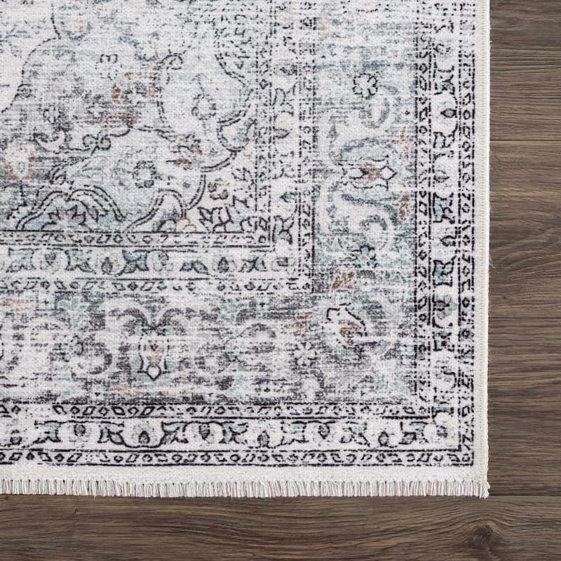 Hauteloom Ariana Living Room, Bedroom Machine Washable Area Rug - Pearl, Dark Brown, Brown - 5' x 7'6"