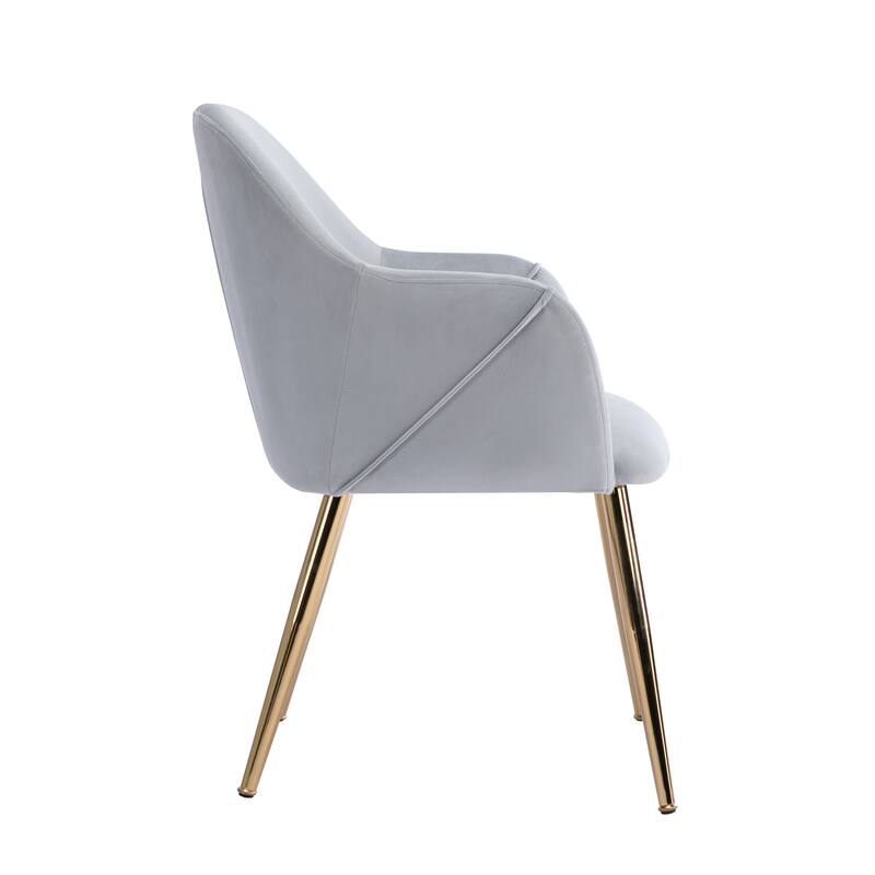 Porthos Home Avah Dining Chair Armchair, Velvet, Gold Chrome Legs