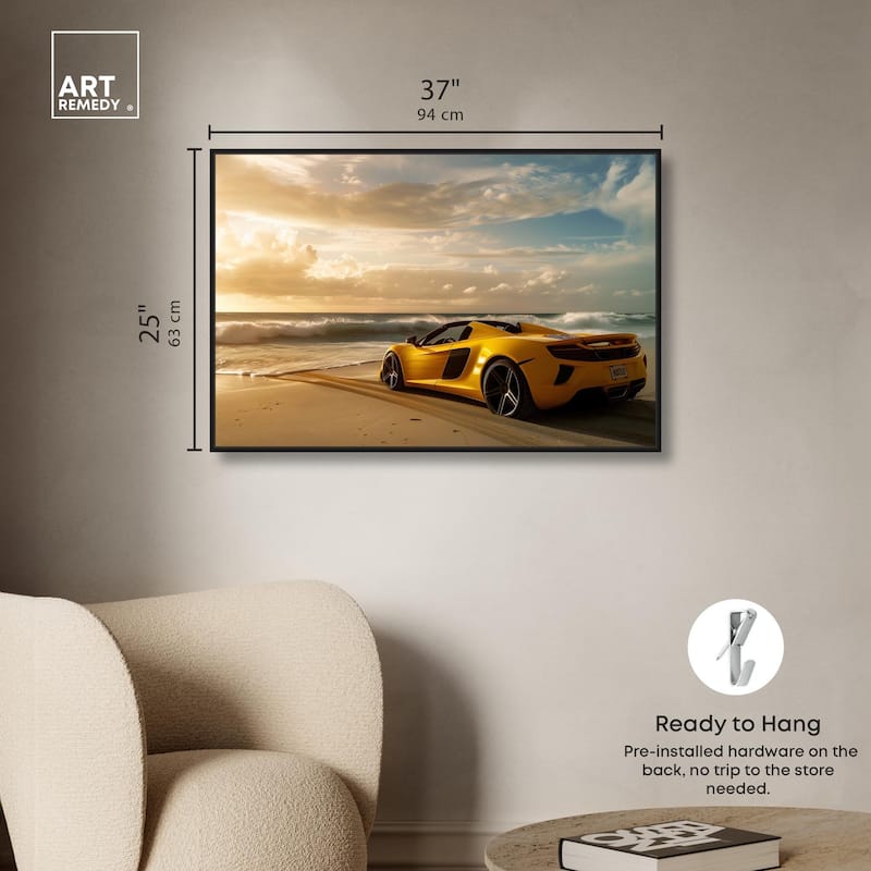 Beach Sports Car Canvas by Art Remedy