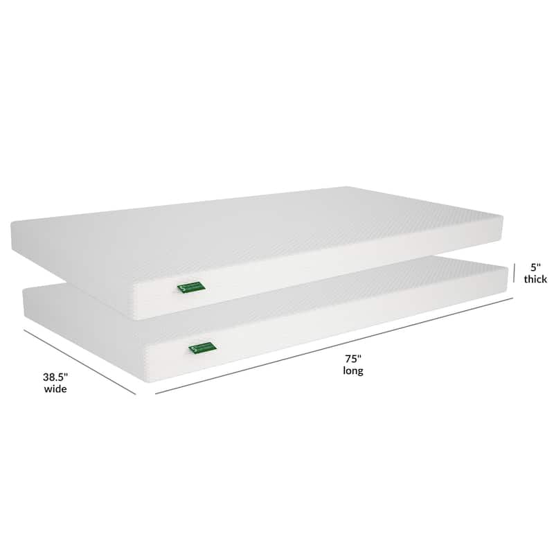 Max and Lily 5" Memory Foam Mattress Twin - Set of 2