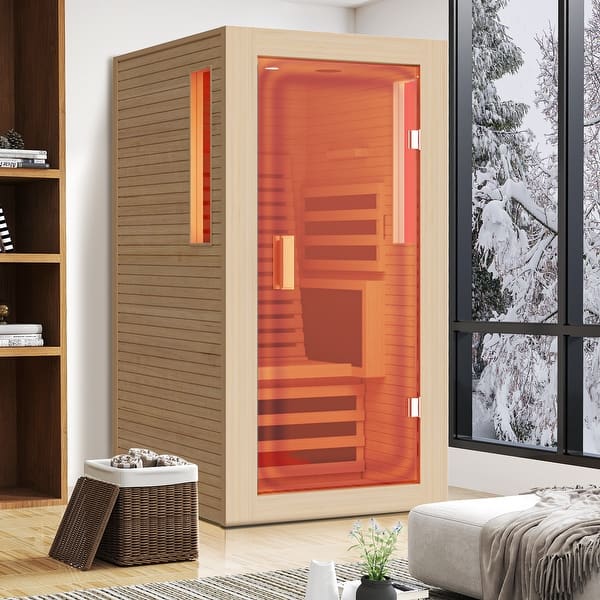 BNEHS Infrared Sauna 1-2 Person with 10 Minutes Warm-up Heater Tube&Carbon Plate