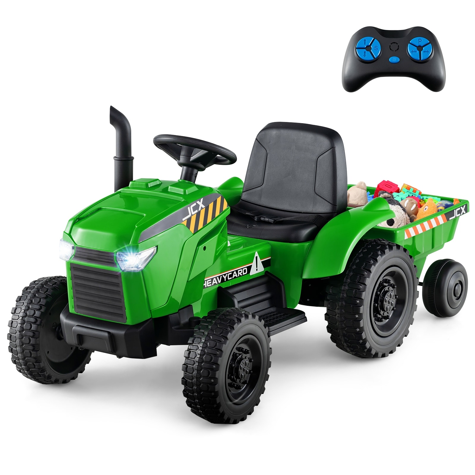 Gymax 2-in-1 Kids Ride On Tractor 12V Battery Powered Toy Car w/