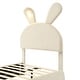 preview thumbnail 14 of 29, Twin Upholstered Kids Platform Bed with Bunny Ears Shaped Headboard, Cute Velvet Bed Frame with Light and 2 Storage Ottomans