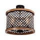 preview thumbnail 3 of 17, Denica 16 Inch Crystal Shade Semi Flush Mount 3-Light Matte Black and Imitation Wood Grain
