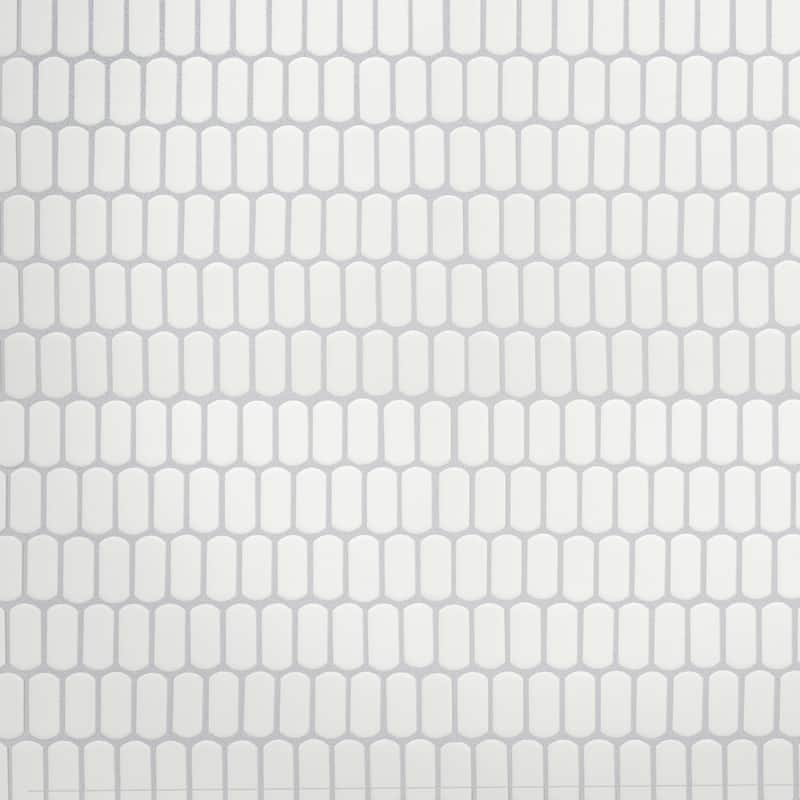 Merola Tile Hudson Capsule Matte White 12-1/4" x 13-1/8" Porcelain Mosaic Floor and Wall Tile