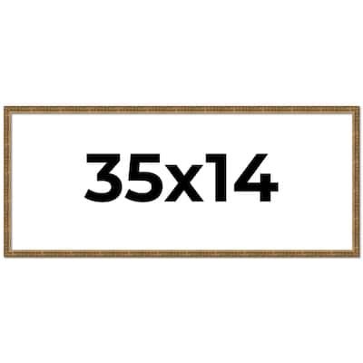 35x14 Frame Gold Solid Wood Picture Frame - Complete Modern Photo