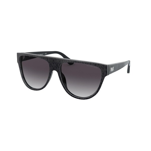 Michael Kors MK2111 35568G 57 Black Grey Jacquard Logo Woman Irregular Sunglasses. Opens flyout.