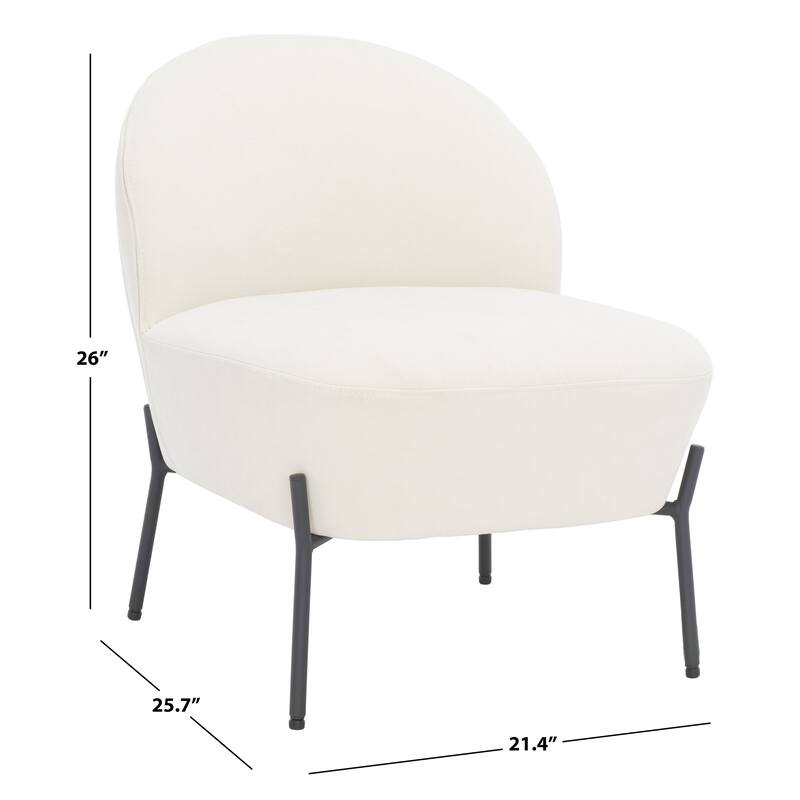 SAFAVIEH Geena Petite Velvet Slipper Chair - 21 In. W x 26 In. D x 26 In. H - 21Wx26Dx26H