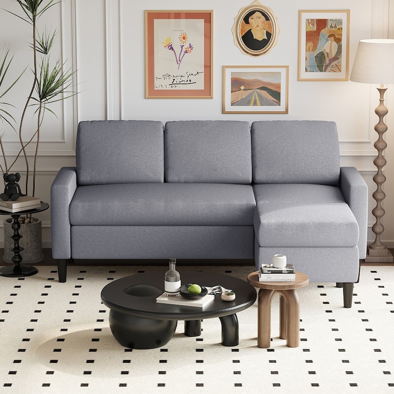 Futzca 74" Convertible Sectional Sofa Couch, Small L-Shaped Sofa