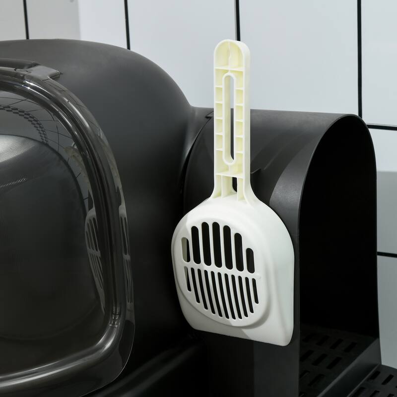 Cat Litter Box with Front Cover and Litter Scoop Included - 20.5" L x 23.6" W x 16.5" H