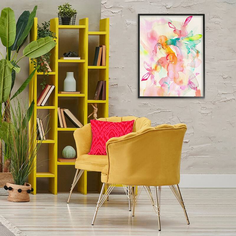 Stupell Abstract Watery Island Flowers Framed Giclee Art Design By Gemma Bardot