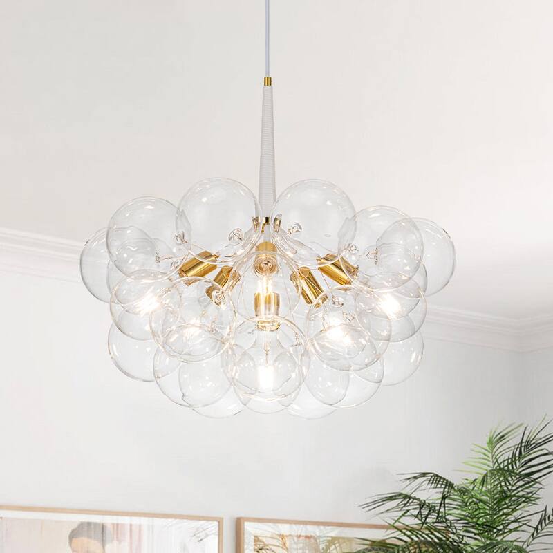 6-Light Modern Glamour Cluster Bubbles Chandelier