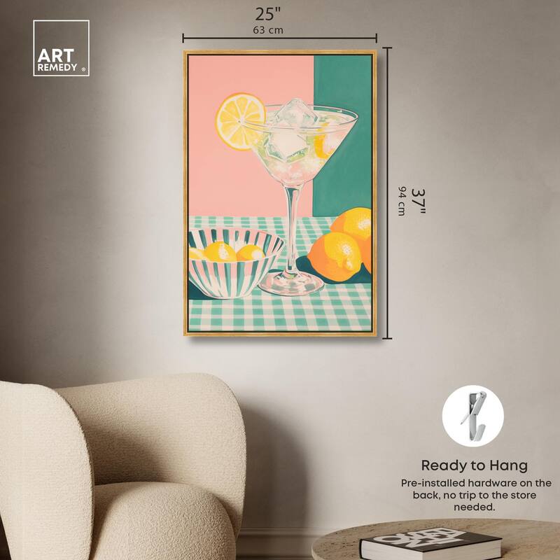 Lemon Slice Drink Canvas by Art Remedy