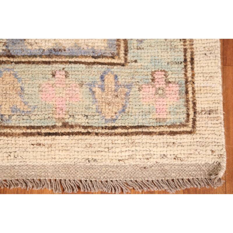 Earth Tone Oushak Turkish Rug Handmade Living Room Wool Carpet - 6'8" x 9'8"