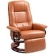 preview thumbnail 47 of 61, HomCom Faux Leather Adjustable Manual Swivel Base Recliner Chair with Comfortable and Relaxing Footrest