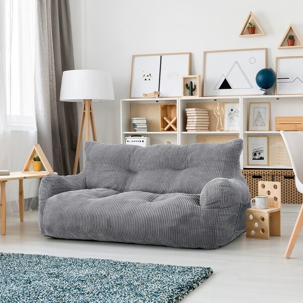 Pamapic Bean Bag Chair for Adults, Cozy Corduroy Lazy Bean Bag