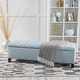 preview thumbnail 18 of 59, Ottilie Button-tufted Storage Ottoman Bench by Christopher Knight Home Light Sky + Dark Brown