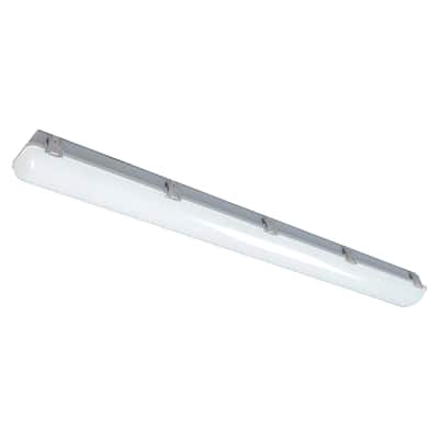 Vaportite 1-light White LED Outdoor Flush Mount, White Polycarbonate Shade