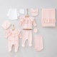 preview thumbnail 1 of 4, Newborn Baby Girl Outfit Set with Lace Details - 10-Piece Pink