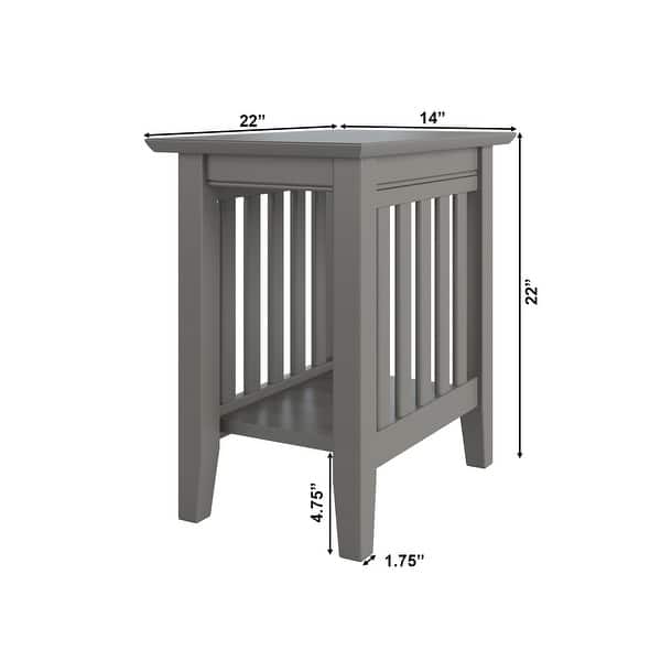 dimension image slide 1 of 2, AFI Mission Chair Side Table