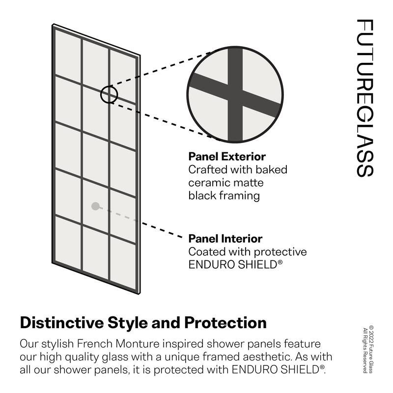Esprit 44 in. - 48 in. x 78 in. French Monture Sliding Shower Door