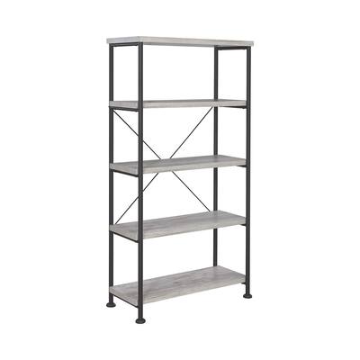 5-Tier Bookcase With Metal Frame in Grey