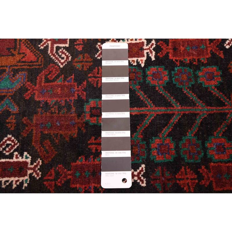 ECARPETGALLERY Hand-knotted Teimani Black, Brown Wool Rug - 3'11 x 6'4