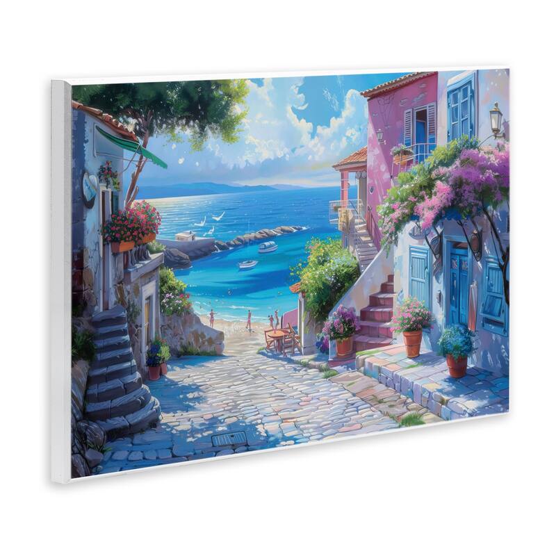 Stupell Seaside Village Cobblestones Wall Plaque Art Design By LSR Design Studio