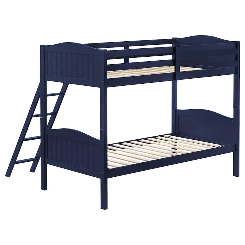 Arlo Transitional Wood Frame Bunk Bed with Ladder