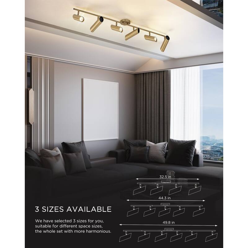 50"Ajustable 6-Light LED Track Light 350 Degree Rotatable