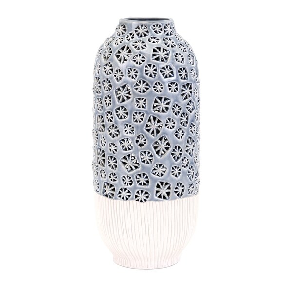 IMAX Home 25705 Lynna 15" Tall Handcrafted Ceramic Vase - Blue