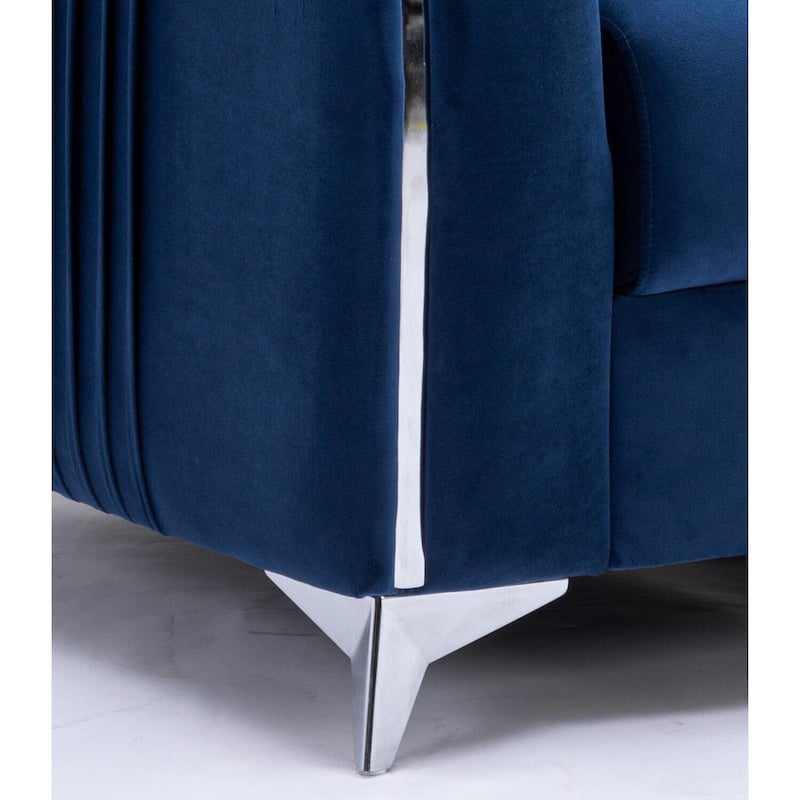 38" Velvet Accent Chair with Chrome Legs